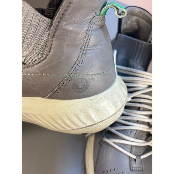 ECCO St.1 Lite Mens 13 Wild Dove Gray "YAK Leather" Mid Cut Sock Sneaker *READ - Picture 9 of 16